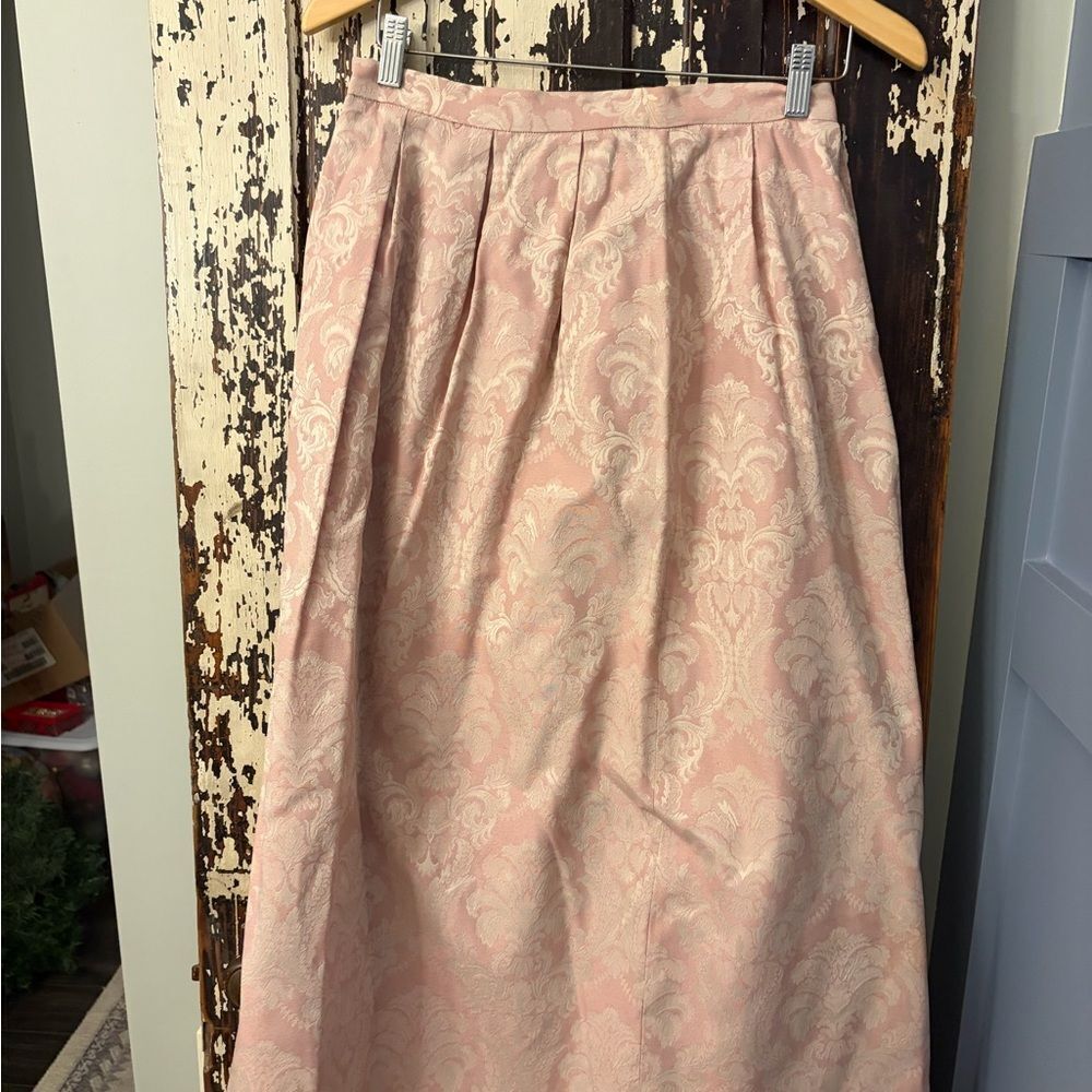 Cloak of Many Colors by Liberty $ Lucretia Elegant Pink Damask Women's Skirt 12